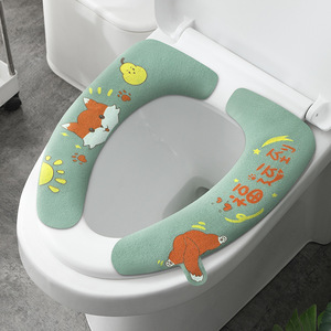 Toilet Seat Cover Thickened Washable For All Seasons Polyester Material - Product Image 1