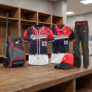 Uniforme de Béisbol para Hombre Blackthorn, Diseño Sublimado a Rayas, 100% Poliéster, Manga Corta, Transpirable y que Absorbe la Humedad - Product Image 2