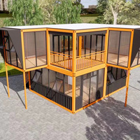 Maison conteneur à 2 étages de 40 pieds avec 3 chambres, design modulaire pour maison duplex ou usage hôtelier, certifiée CE
