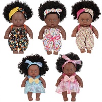 Muñeca Negra Africana de 8 Pulgadas, Linda Muñeca de Vinilo de Simulación de 20 cm, Regalo para Niños de 0 a 24 Meses