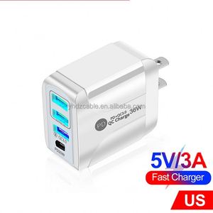 PD Charger 36W USA EU UK Charger <b>Plug</b> USB Multi-port <b>Adapter</b> 5V3A for IPhone14 13 12 QC3.0 Fast Charge - Product Image 2