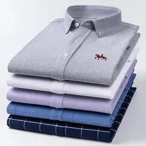 Camisas de Manga Larga <span class=keywords><strong>para</strong></span> <span class=keywords><strong>Hombre</strong></span> Talla Grande 6XL 100% Algodón Tipo Oxford Casuales Blancas Elegantes - Product Image 3