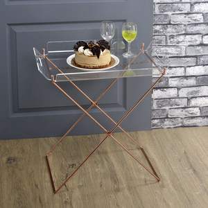 DB <b>Clear</b> Copper Tray <b>Table</b> with Removable Tray for Living Room Furniture - Product Image 1