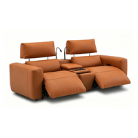 Canapé inclinable électrique moderne 3 places pour home cinéma avec lumières de lecture, consoles de charge sans fil et appuie-tête motorisé