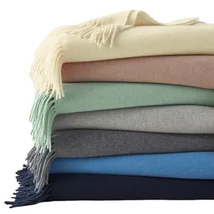 中国定制好供应商OEKO针织扔毯羊绒针织扔毯