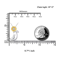 Bijoux sur le thème des animaux Collier en argent sterling 925 avec zircon et pendentif de chien tournesol bicolore