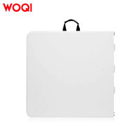 Table à manger pliante rectangulaire portable WOQI, design pliable à moitié pour gagner de la place et poignée de transport, intérieur et extérieur