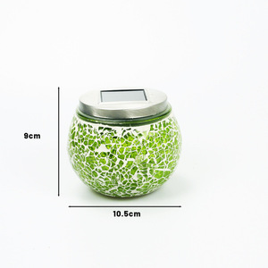 Lámpara de Jardín Solar con Mosaico de Vidrio Agrietado, LED, Decorativa para Exteriores, Resistente al Agua, Independiente - Product Image 2