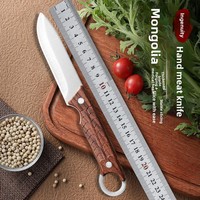 Couteau de poche rétro portable en acier série 3Cr, couteau à viande ambidextre, couteau à désosser droit multi-usage pour l'extérieur