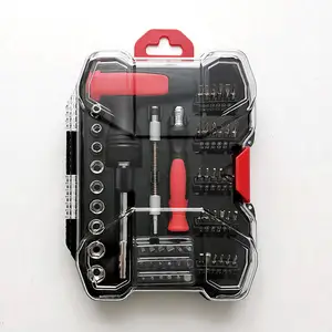 KAFUWELL SC24167E Kit d'outils à main multifonctionnels pour la maison de 61 pièces Jeu de douilles de tournevis à poignée en T