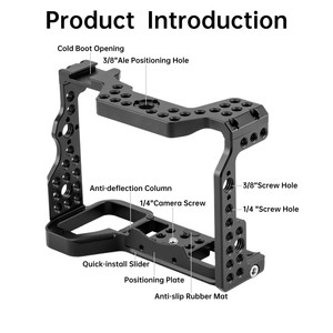DMIDITIR Jaula de aluminio para cámara con soporte de zapata fría para A7M3/<span class=keywords><strong>A7III</strong></span>/A73/A7RIII/A7R3/A7II/A7S II/A7R II - Product Image 4