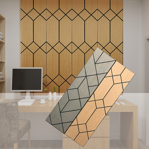 สำหรับ kasaro แผ่นไม้ลามิเนตพื้นผิวไม้แบบ3D ทันสมัยแผ่นไม้อัดโพลีเอสเตอร์ดีไซน์ไฟเบอร์ตกแต่งยิมอะคูสติก - Product Image 1