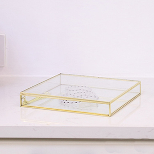 Scatola di Imballaggio di lusso Telaio In <span class=keywords><strong>Metallo</strong></span> Geometrica Piccolo <span class=keywords><strong>Vetro</strong></span> Trasparente Contenitore di Monili Contenitore di Monili Di <span class=keywords><strong>Vetro</strong></span> - Product Image 2