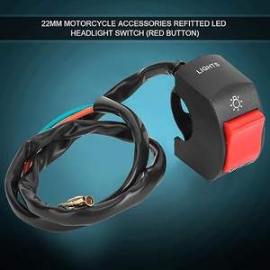Interrupteur universel pour guidon de <span class=keywords><strong>moto</strong></span> 22 mm 7/8 pouces 12 V - Bouton marche/arrêt pour phare de <span class=keywords><strong>moto</strong></span> (rouge) - Product Image 5