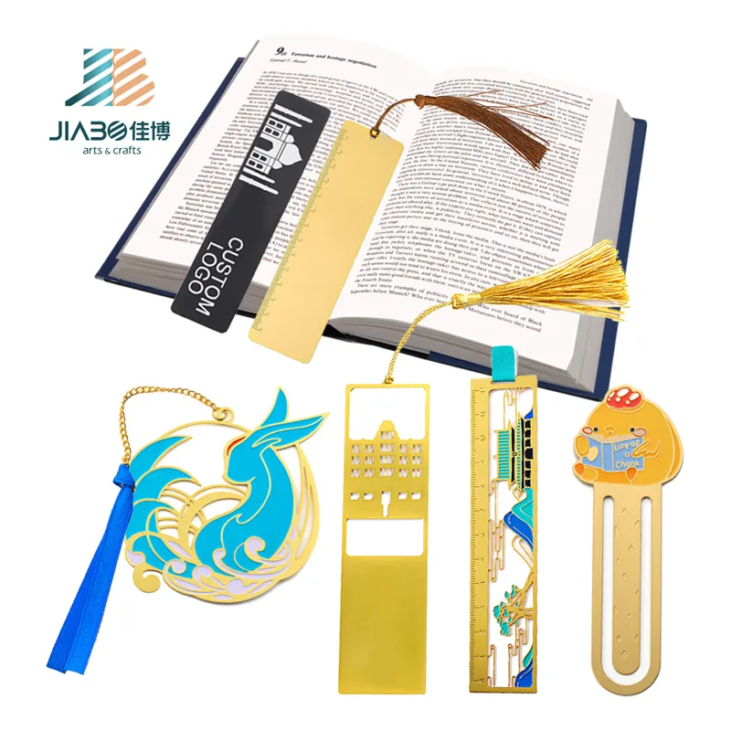 Promotional Customized Custom Blank 3D Tassels Blank Metal Brass Bookmark Book Mark Enamel Metal Bookmarks For Gift
