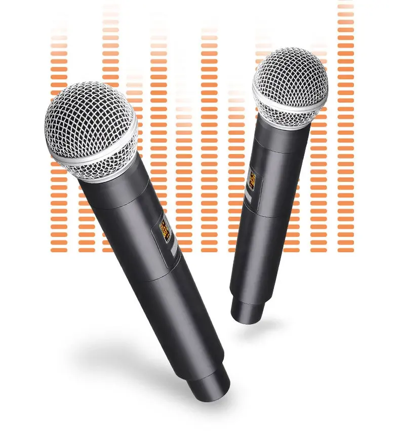 E58 Microfone portátil familiar KTV para Karaokê Microfone UHF sem fio multifuncional de desempenho profissional preto 3V