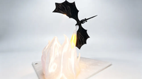 Lampe LED Dragon Souffleur de Feu Imprimée en 3D, Veilleuse Dragon, Ornement de Bureau Fantastique, Décoration Créative et Originale pour la Maison, Cadeau Idéal pour les Amateurs de Jeux