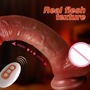 Erwachsenen-Sexspielzeug Silikon-Penis Fernbedienung Teleskopisch Heizend Vibrierend <span class=keywords><strong>Vaginal</strong></span>-Massagegerät Weibliches Masturbationsgerät - Product Image 2