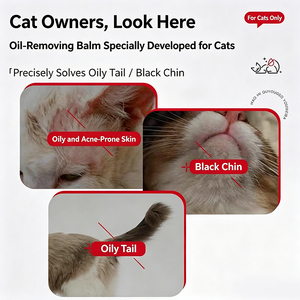 Baume dégraissant pour chat avec extrait de sauge sclarée, pâte oléogènérante qui dissout l'huile et élimine le <span class=keywords><strong>menton</strong></span> noir et la queue grasse - Product Image 2