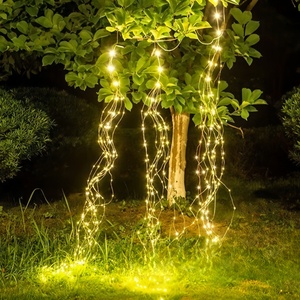 Alambre de cobre de Navidad para interiores/exteriores, <span class=keywords><strong>LED</strong></span> con energía Solar IP44, guirnalda impermeable, vid como <span class=keywords><strong>cascada</strong></span>, cadena de <span class=keywords><strong>luces</strong></span> de hadas para festivo - Product Image 1
