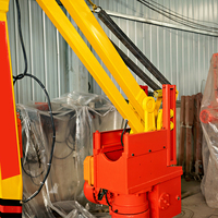 Mini-grue électrique rotative avec moteur, bras articulé, roulement et pompe, portée 6 m, hauteur de levage 2,4 m, commande manuelle/télécommande, en métal