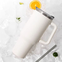 Meilleures ventes : Gobelet de voyage isotherme personnalisé en acier inoxydable 304 à double paroi, 40 oz, avec couvercles à poignée, maintien thermique 24/12h, style américain