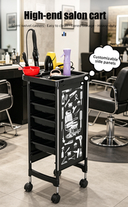 Chariot de salon en plastique <span class=keywords><strong>professionnel</strong></span> avec chariot de stockage mobile de <span class=keywords><strong>coiffure</strong></span> de beauté à 4 roues - Product Image 5