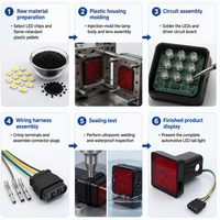 Cache-récepteur de remorque YH1833 avec 12 LED, feu stop rouge et récepteur de 2 pouces pour remorquage de camions, camping-cars et SUV