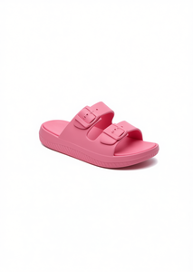 Sandali Eva a Doppia Cinghia Comodi 22 Unisex Estivi Open Toe Tinta Unita Rosa Chiaro - Product Image 1