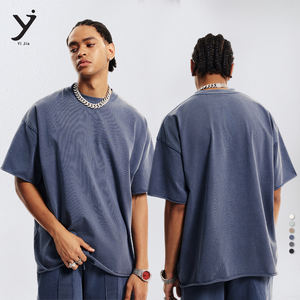 Camiseta de ropa de calle de algodón, camiseta de hombro caído de gran tamaño, camiseta de peso pesado con estampado personalizado de alta calidad para hombres - Product Image 2