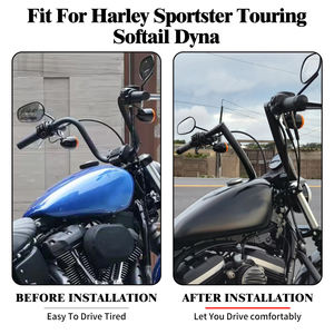 <span class=keywords><strong>Guidon</strong></span> de moto directement de l'usine <span class=keywords><strong>12</strong></span>'' 14'' 16'' Noir brillant pour Harley Softail 2015-2021 Street Bob Fat Boy Breakout FXSB - Product Image 6
