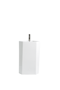 Lavabo <span class=keywords><strong>angolare</strong></span> bianco da terra in ceramica con foro singolo per rubinetto e troppopieno - Product Image 3
