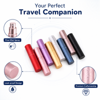 Flacon vaporisateur de parfum rechargeable en verre doré mat 15 ml à fond épais, avec bouchon à vis et décalcomanie, portable et à mécanisme rotatif – Offre Spéciale