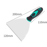 Grattoir industriel en acier inoxydable pour peinture sur cloison sèche Poignée confortable Miroir Couteau à mastic Spatule Lame en caoutchouc Variété