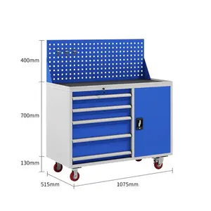5 서랍 도구 가슴 정비사 캐비닛 작업장 코너 롤링 스틸 도구 트롤리 캐비닛 세트 중장비 도구 보관 캐비닛