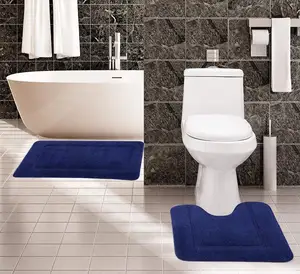 CF BM52-2DB 물 흡수성 극세사 목욕 매트 세트 2 조각 목욕 깔개 세트 수건 문 화장실 바닥 미끄럼 방지 욕실 매트