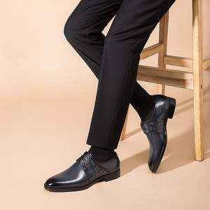 รองเท้าหนังคุณภาพสูงเย็บสีดำ-การออกแบบแฟชั่นแบรนด์ใหม่สำหรับรองเท้าผู้ชายระดับพรีเมียม - Product Image 5