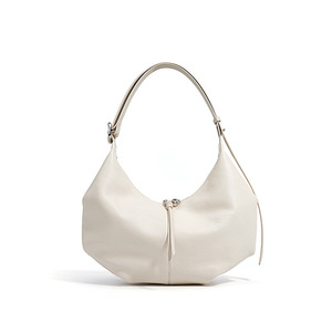 Sac à bandoulière en cuir véritable style simple, vintage, en cuir de vachette pleine fleur, haut de gamme, avec fermeture éclair, pour femme - Product Image 4