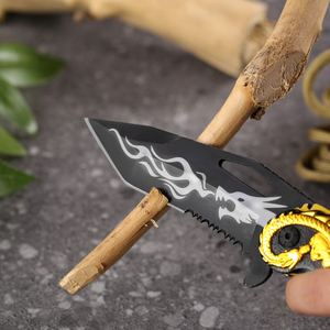 Cuchillo de Bolsillo Plegable HL con Patrón de Dragón Dorado en Relieve 3D, para Supervivencia al Aire Libre y Camping - Product Image 5