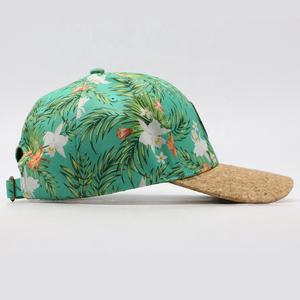 Casquettes <span class=keywords><strong>de</strong></span> baseball <span class=keywords><strong>en</strong></span> cuir avec décoration florale sur le bord <span class=keywords><strong>en</strong></span> liège, impression intégrale, design personnalisé, 6 panneaux, casquettes <span class=keywords><strong>de</strong></span> sport - Product Image 5