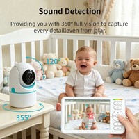 Babyphone avec caméra sans fil, écran HD IPS de 6 pouces, batterie 5000 mAh, mode VOX, détection sonore, communication bidirectionnelle sur 1000 pieds, sans Wi-Fi