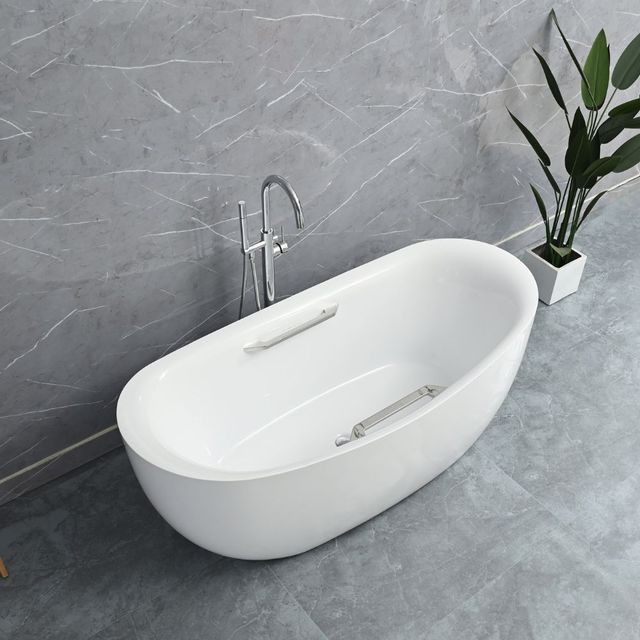 Modern Customized Freestanding Acrylic Bathtub with Deep Soaking Function Stand-Alone Design for Bathroom Use 5 Year Warranty