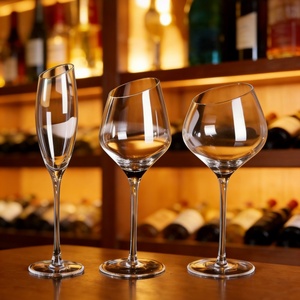 Gobelet en verre noir biseauté soufflé à la bouche, verres à vin rouge et blanc pour flûtes, cristal sans plomb, écologique, long pied - Product Image 2