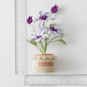 Decoración para el Hogar y el Automóvil, Maceta Tejida a Mano con Flores de Lana, Maceta de Ganchillo - Product Image 6