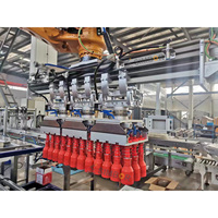 Botella de plástico de vidrio, robot de paletizador, apilable, brazo de agarre