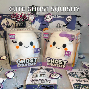 Cute Ghost Squishy Slow Rising Squeeze Fidget Soft Stress Relief Sensory Toy Kids Halloween Party Surprise <b>Gift</b> PU - Product Image 2