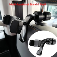 Support multifonctionnel 2-en-1 pour appuie-tête de voiture ZC-70 : crochet pour téléphone et tablette, divertissement et rangement