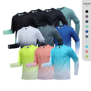 قمصان رياضية للرجال من البوليستر 100٪ لكرة القدم والتمارين الرياضية في صالة الألعاب الرياضية، قميص رياضي بتدرج لوني سريع الجفاف - Product Image 1