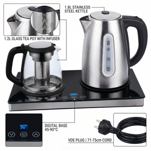OEM Custom Hotel Guest Room Appliance Electrical Kettle Glass Tea <b>Pot</b> Base Tray Electrical Kettle Glass Tea <b>Pot</b> OEM Custom Hotel - Product Image 3