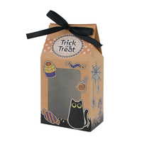 Petite boîte à bonbons en kraft européenne, nouvelle boîte cadeau pour Halloween, avec revêtement UV, pour aliments, bonbons, friandises